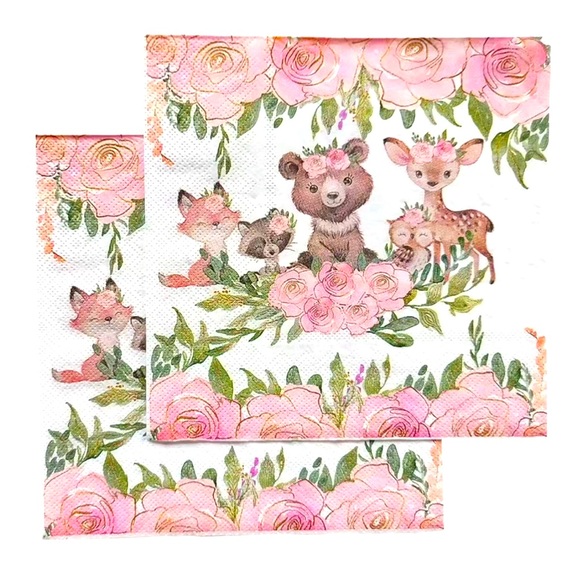 Flower Crown Forest Animals Luncheon Napkins, 20 ct - Picture 3 of 5